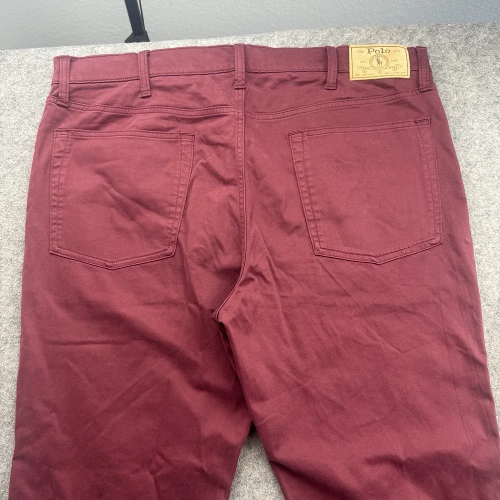 Polo Ralph Lauren Varick Slim Straight Pants Mens 38x32 Burgundy Red Chino